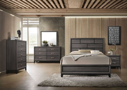 86inches X 79inches X 56inches Weathered Gray Eastern King Bed