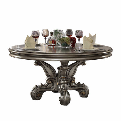 60inches X 60inches X 30inches Antique Platinum Wood Poly Resin Dining