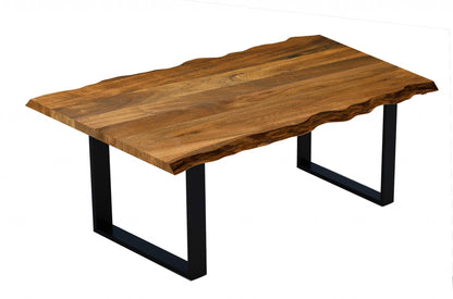63inches Modern Rustic Real Wood Live Edge Dining Table